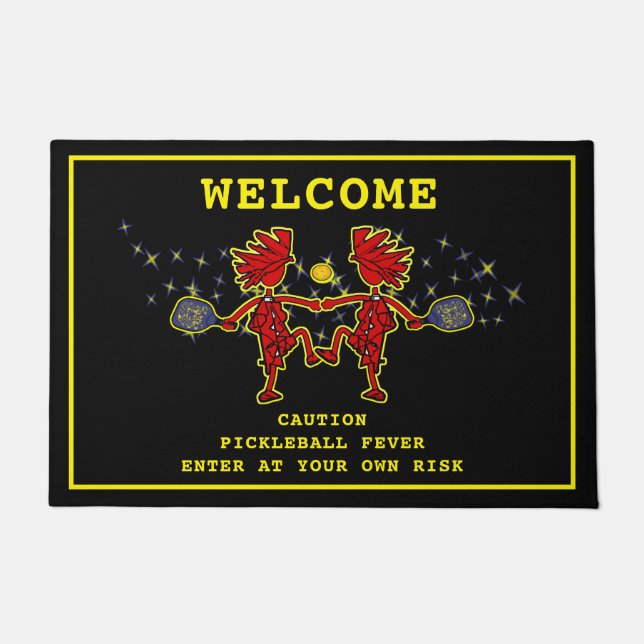 Pickleball Fever Enter At Your Own Risk Doormat (Front)