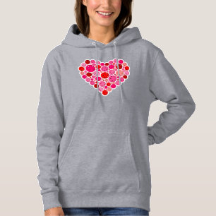 Pickleball Filled Heart Pink and Red Love Hoodie
