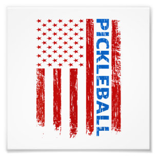Pickleball Flag - Playing Paddleball Pickleball Am Photo Print