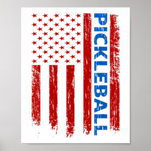 Pickleball Flag - Playing Paddleball Pickleball Am Poster