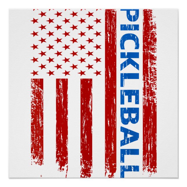 Pickleball Flag - Playing Paddleball Pickleball Am Poster (Front)