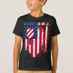 Pickleball flag with paddle for patriotic players T-Shirt