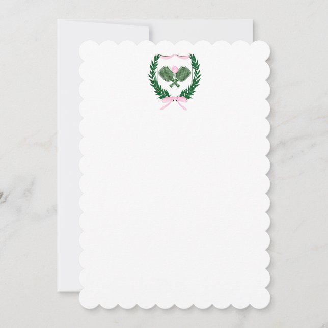 Pickleball Flat Card Stationery (Front)