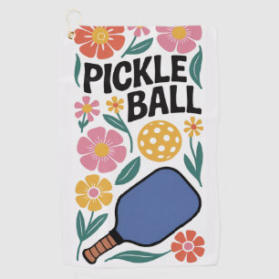 Pickleball Flower Paddle Gift Golf Towel