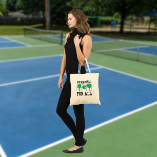 Pickleball For All Paddels and Ball Green Tote Bag