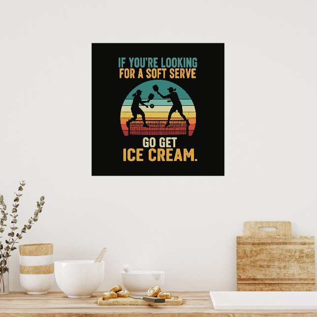 Pickleball for Men Women Poster (Kitchen)