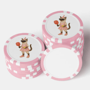 Pickleball for Siamese cat lovers  Poker Chips
