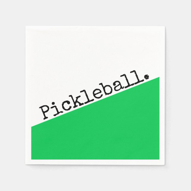 PICKLEBALL Fun Bright Green White Colour Block Napkin (Front)