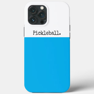 PICKLEBALL Fun Bright Sky Blue White Colour Block iPhone 13 Pro Max Case