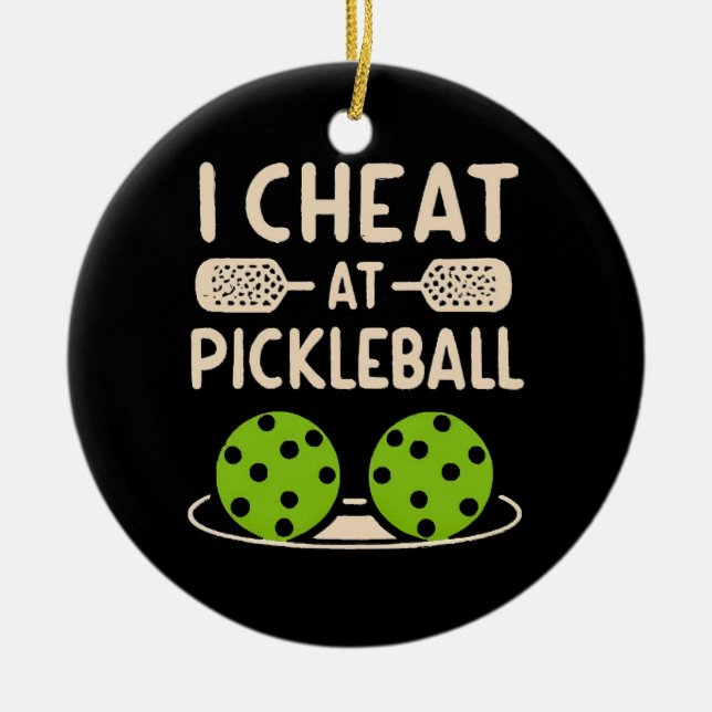 Pickleball Funny Ceramic Tree Decoration (Front)