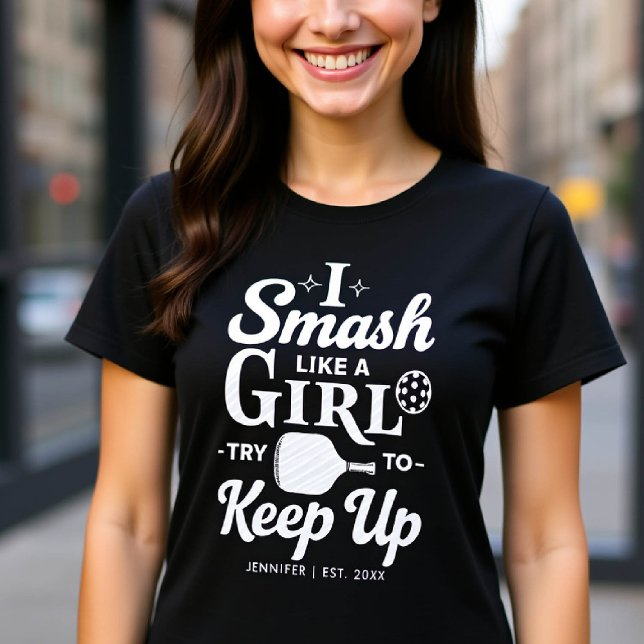 Pickleball Funny Gift for Her Cute Personalised T-Shirt (pickleball gift for her funny tshirt women birthday christmas club mom friend personalized)