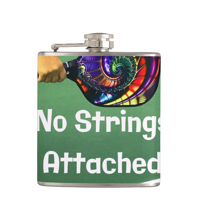 Pickleball Funny No Strings Attached Hip Flask (Front)