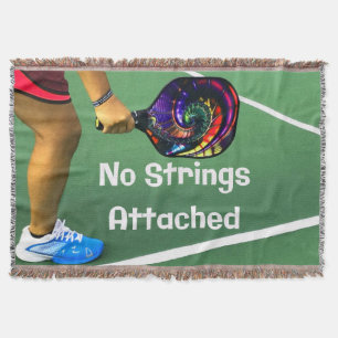 Pickleball Funny No Strings Attached Throw Blanket