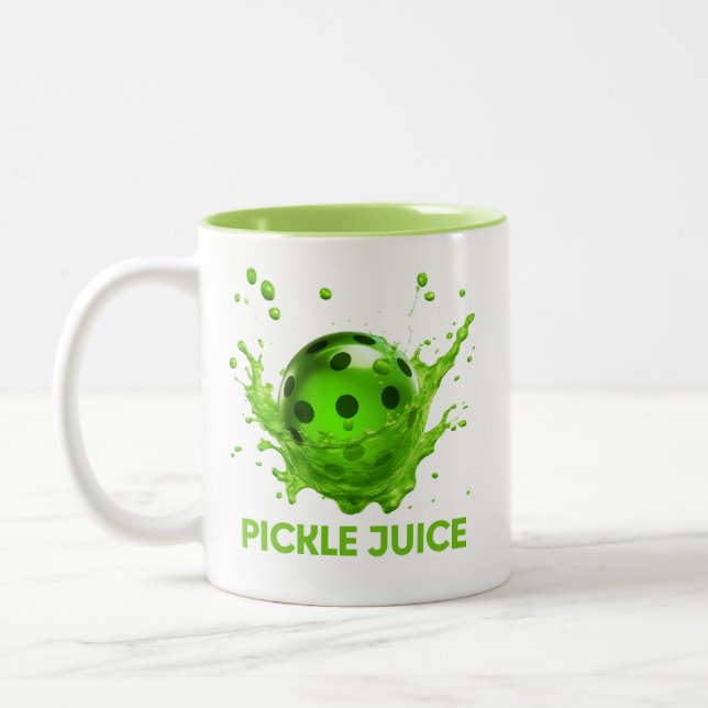 Pickleball Funny Pickle Juice Coffee or Tea Mug (Left)