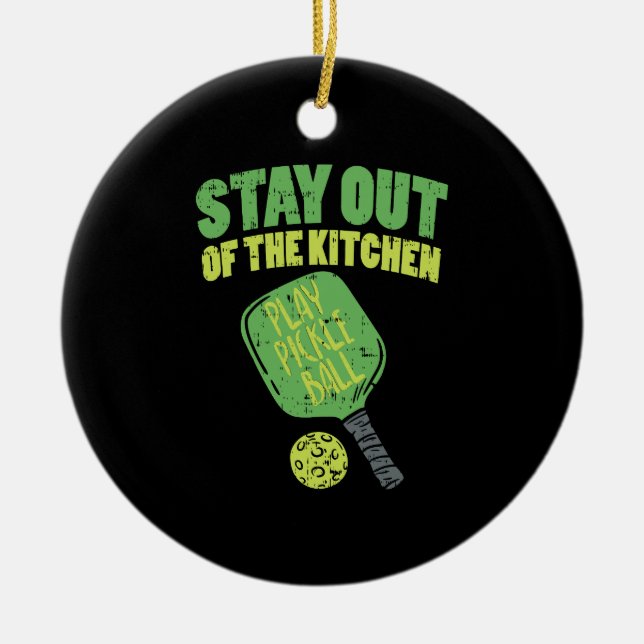 Pickleball Funny Pickleball Gifts Ceramic Tree Decoration (Front)