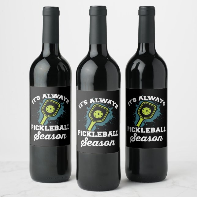 Pickleball Funny Pickleball Gifts Wine Label (Bottles)