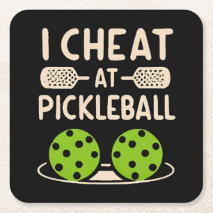 Pickleball Funny Square Paper Coaster