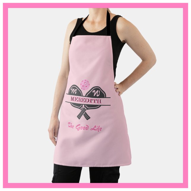 Pickleball Gal Paddles Custom Name Monogram Apron (Creator Uploaded)
