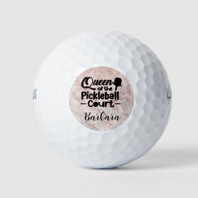 PIckleball Gal Queen of the Court Golf Balls (Front)