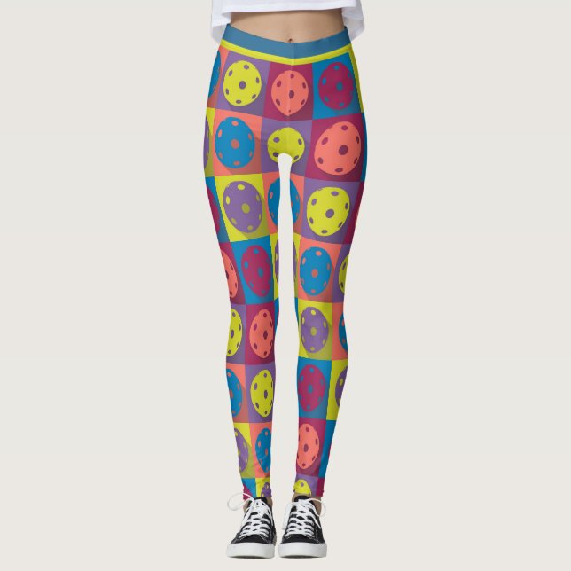 Pickleball - geometric pattern, mix of colours LX Leggings (Front)