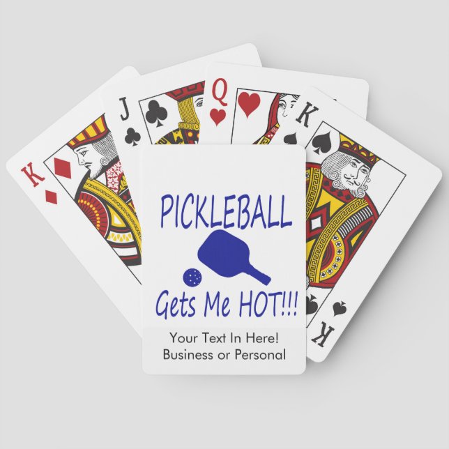 pickleball gets me hot blue playing cards (Back)