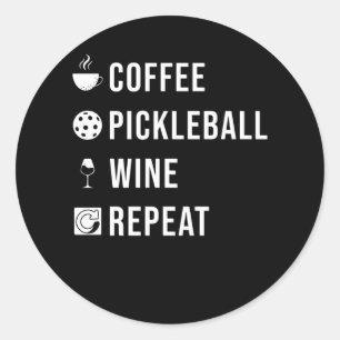 Pickleball Gift Pickleball Repeat Classic Round Sticker