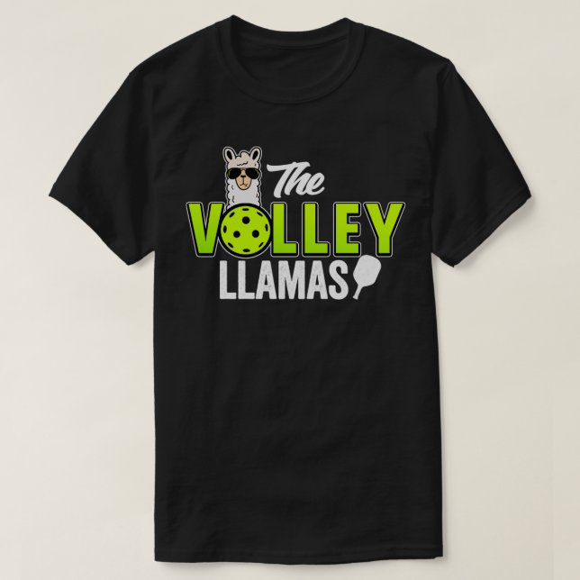 Pickleball Gifts The Volley Llamas funny Picklebal T-Shirt (Design Front)