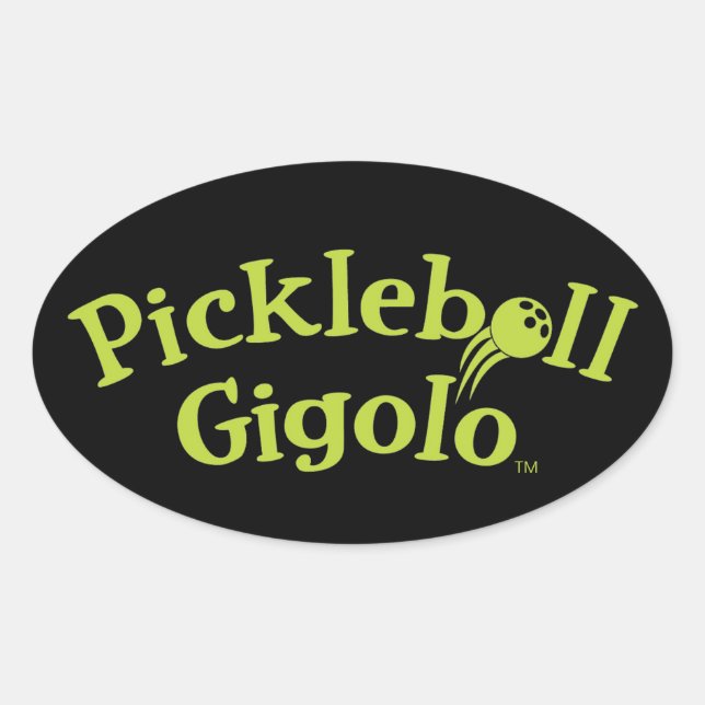 Pickleball Gigolo™ Swingrz Swag Court Jester Oval Sticker (Front)