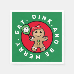 Pickleball  Gingerbread girl custom text   Napkin