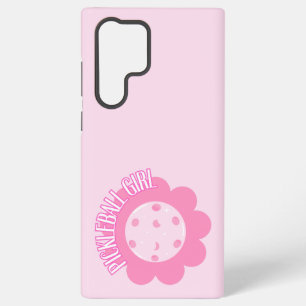 Pickleball Girl Pink Flower Samsung Galaxy Case