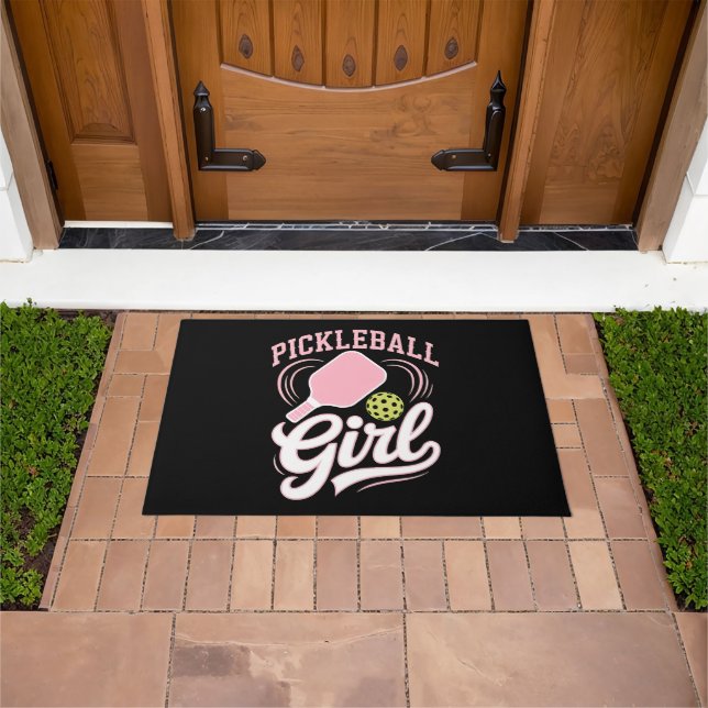 Pickleball Girl Player Doormat (Outdoor)