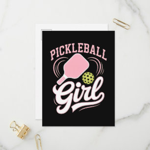 Pickleball Girl Player Invitation Postcard