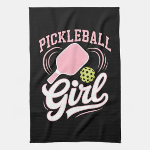 Pickleball Girl Player Tea Towel