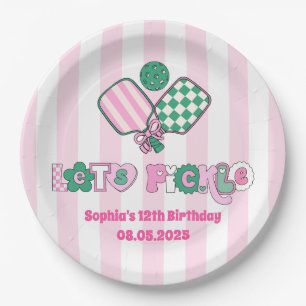 Pickleball Girls Birthday  Paper Plate