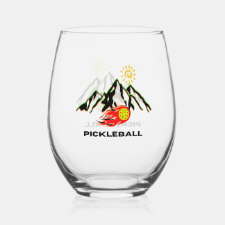 Pickleball glass drink ware