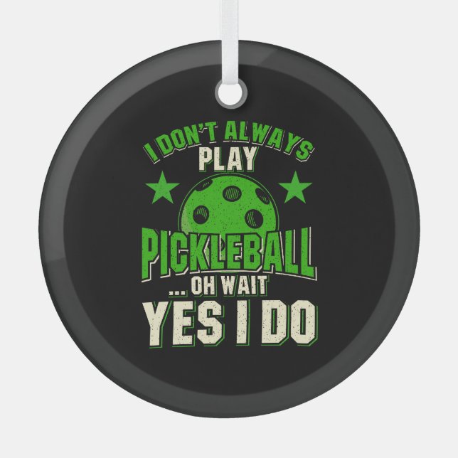 Pickleball Glass Tree Decoration (Front)