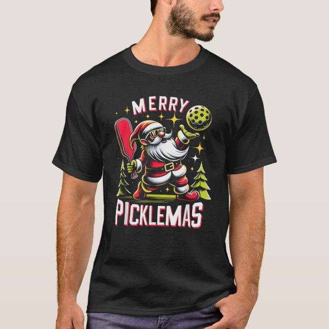 Pickleball Gnome Merry Picklemas Pickleball Christ T-Shirt (Front)