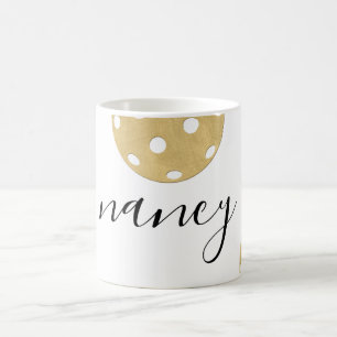 Pickleball Gold Chic Personalised Name Mug