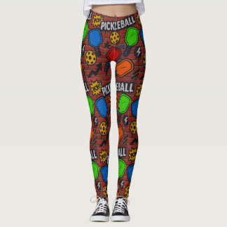 Pickleball Graffiti Art Burst Women’s Leggings