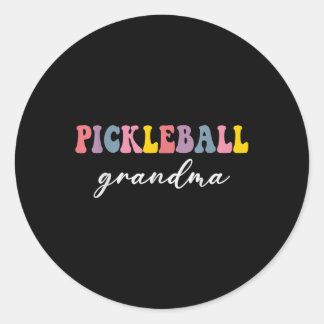 Pickleball Grandma Pickleball Player Stylish Sport Classic Round Sticker