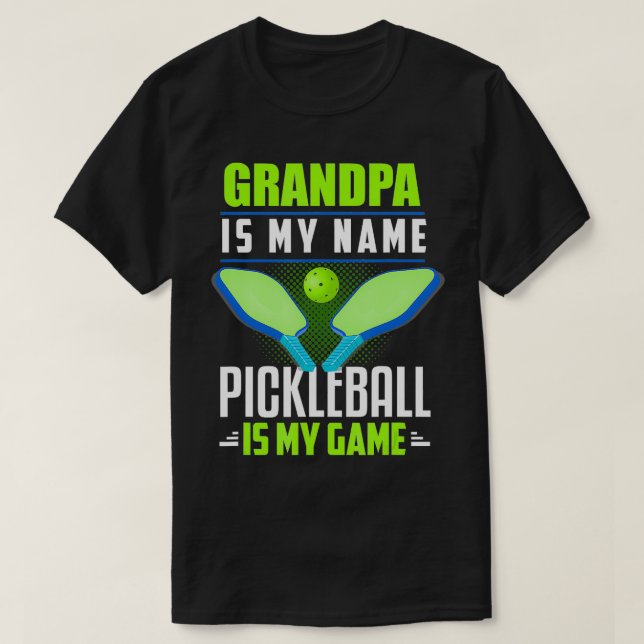 Pickleball Grandpa  Grandfather Funny Pickleball G T-Shirt (Design Front)