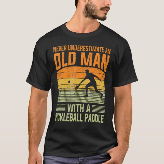 Pickleball Grandpa Men Pun for Pickleball T-Shirt (Front)