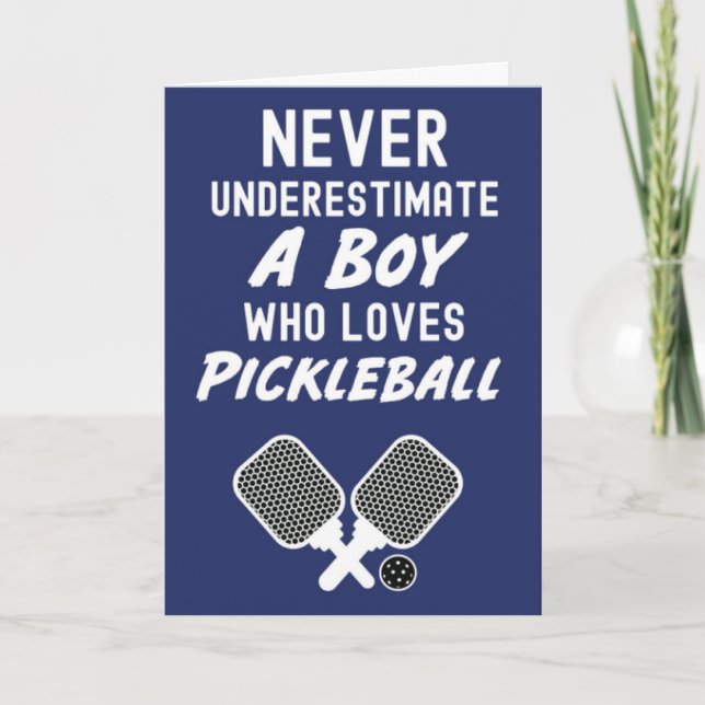 Pickleball Greeting Cards for Boys Kids Players  (Front)
