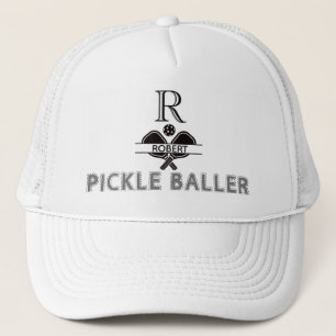 Pickleball Guy Custom Monogram Initial Name  Trucker Hat