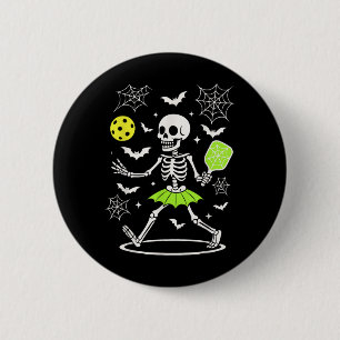 Pickleball Halloween Costume, Spooky Season Skelet 6 Cm Round Badge