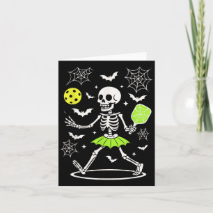Pickleball Halloween Costume, Spooky Season Skelet Card