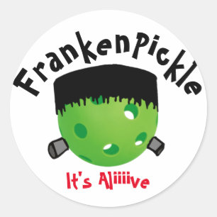 Pickleball Halloween - FrankenPickle - It's Alive Classic Round Sticker