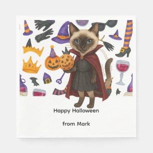 Pickleball halloween party for cat lovers  napkin