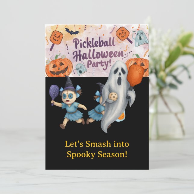  Pickleball Halloween Party  Invitation (Standing Front)