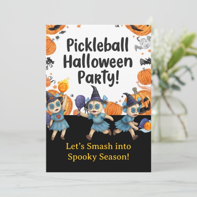  Pickleball Halloween Party  Invitation (Standing Front)